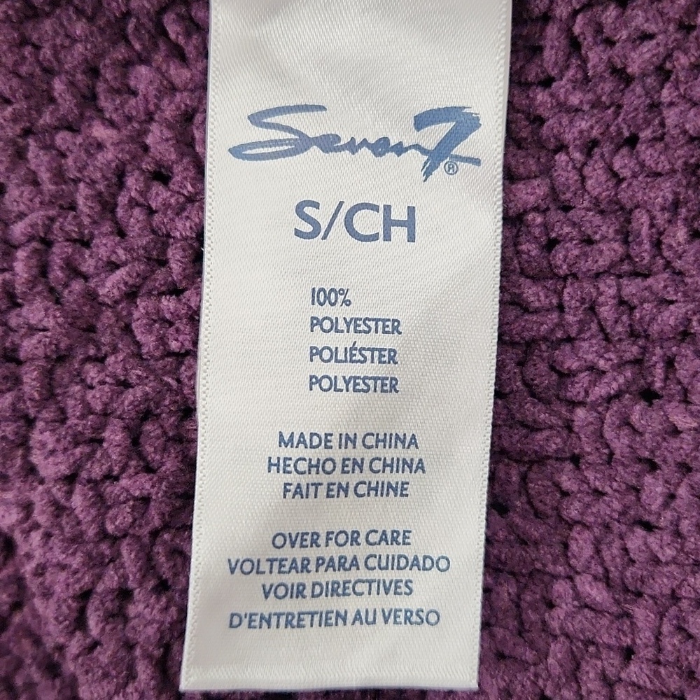 Seven7 Chunky Knit Sweater Women’s Small Purple Turtleneck Cable Knit Cozy - Picture 9 of 12